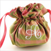 personalized plaid silk jewelry pouch